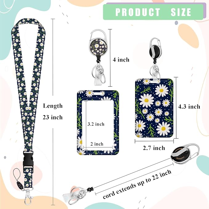 ID Badge Holder with Lanyard, Retractable ID Badge Card Holders Detachable Neck - Image 5