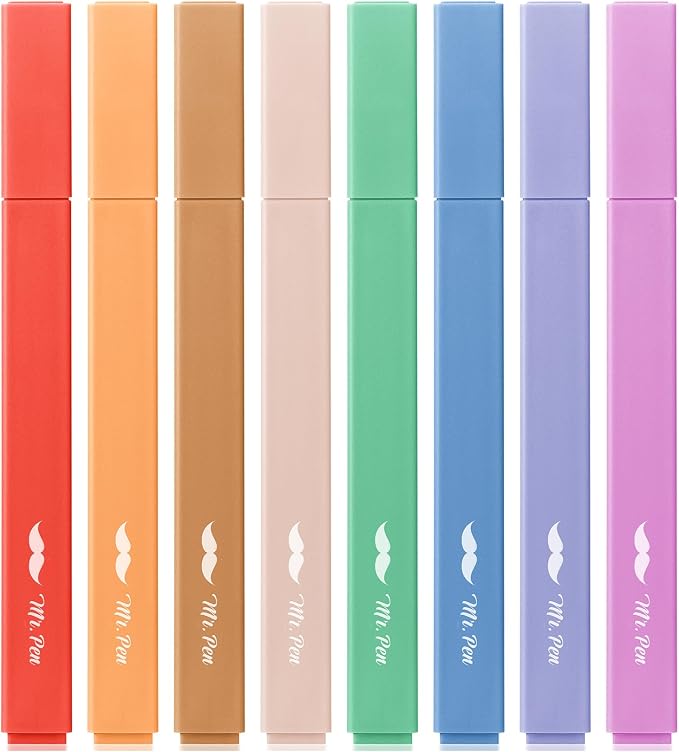 Mr. Pen- Aesthetic Highlighters No Bleed, 8 Pack, Cute Highlighters Assorted by MrPen