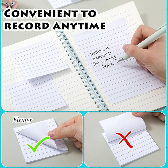 Yexiya 64 Pcs Lined Sticky Notes Self Stick Notes with Lines Bright Assorted Colors Sticky Pad for Home Office Products Post Memos, 1920 Sheets(3 x 3 Inch, 4 x 6 Inch,Mixed Color)-DeskLoop Office