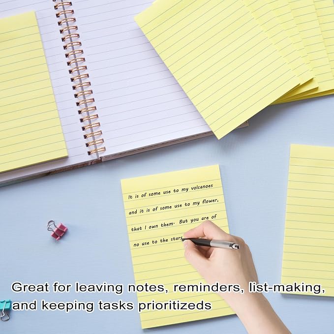 9 Pack Lined Sticky Notes 4x6 in Post, Strong Adhesive, Self-Stick Pads - Image 3
