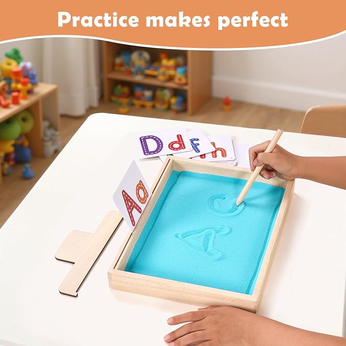 Montessori Sand Tray for Kids, Writing Play Sand Tray - Image 2