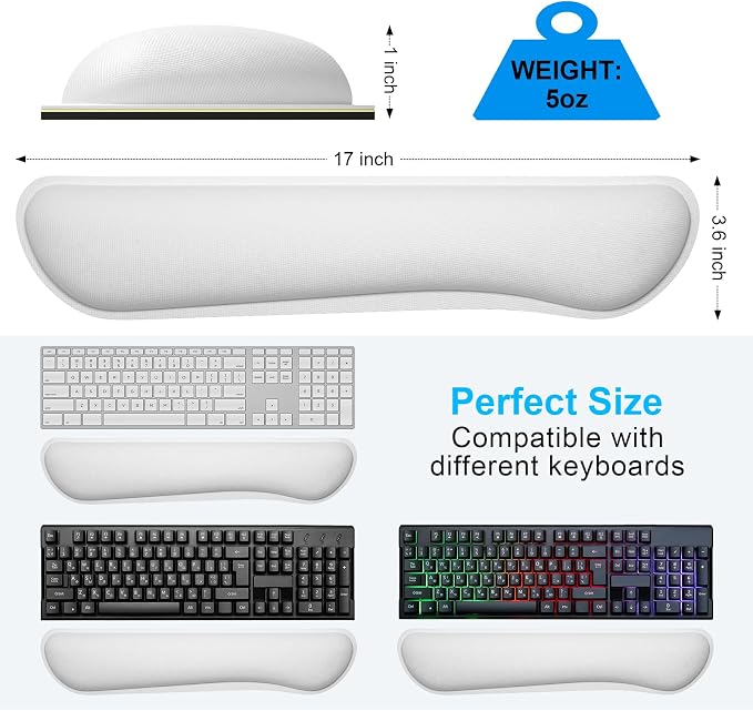 Dapesuom Enlarge Keyboard Wrist Rest, Cute Memory Foam Keyboard Wrist Cushion - Image 6