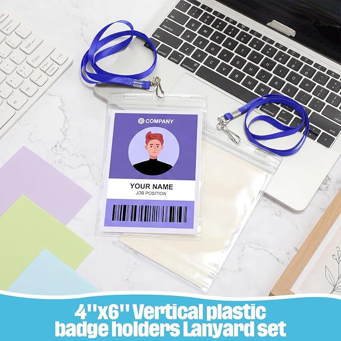 Patelai 25 Pack 4 x 6 Inch Extra Large Badge Credential Holders - Image 4