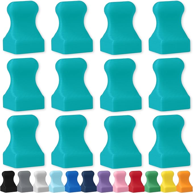 Glassboard Studio MiniBar Magnet - Strong Neodymium Rare Earth Magnets for Fridge, Whiteboard, Locker & Magnetic Glassboards - Crafting & Office Use - Strong Fridge Magnets (Seaside Teal Pawn, 12)-DeskLoop Office