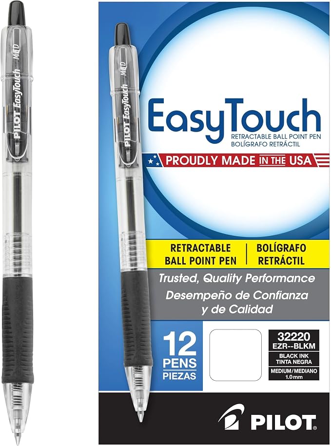 Pilot EasyTouch Refillable & Retractable Ballpoint Pens, Medium Point by PilotCorporationofAmerica