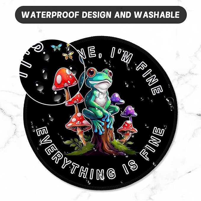 ITNRSIIET Round Mouse Pad with Stitched Edge Premium-Textured Waterproof - Image 5