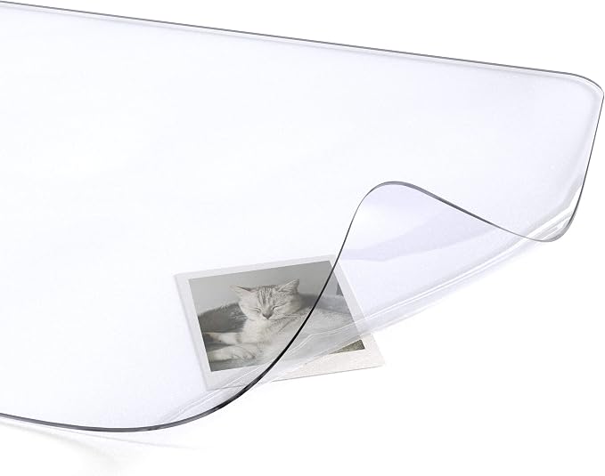 Oterri Clear Writing Desk Pad, 24’’x48” Heat Resistant Waterproof PVC Round by Oterri