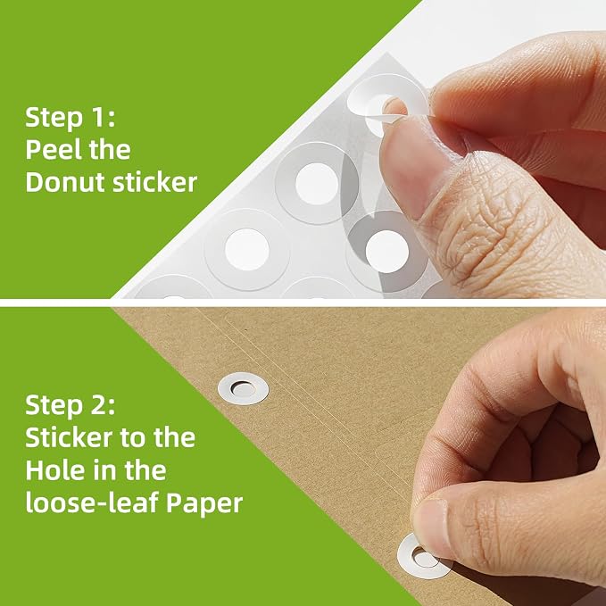 2500 Pack Self-Adhesive Hole Reinforcement Stickers, 1/4" Diameter Hole Punch - Image 4