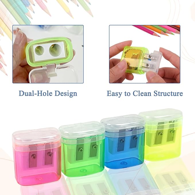 ZUFECY 6 Pack Dual Hole Pencil Sharpener - Image 6