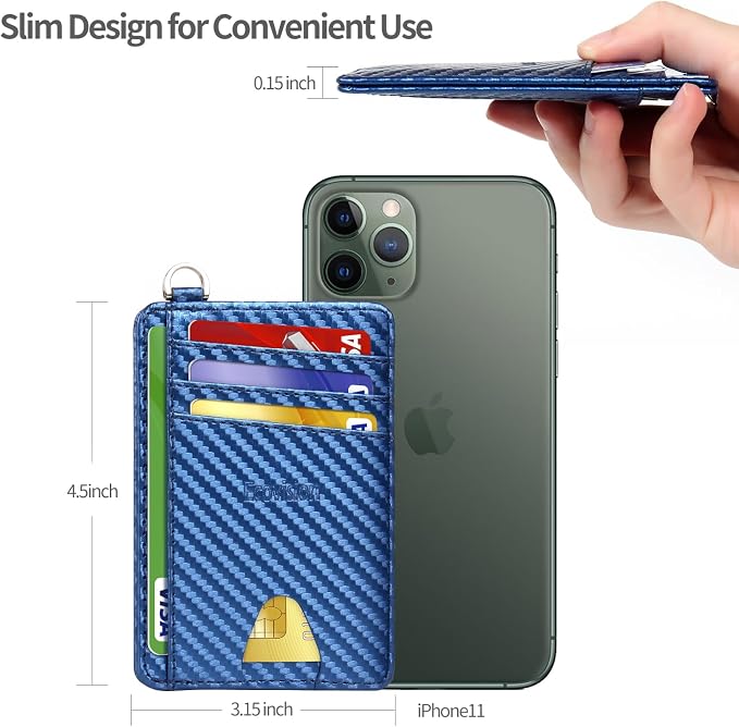 Slim Minimalist Front Pocket Wallet, RFID Blocking Credit Card Holder Wallet - Image 7