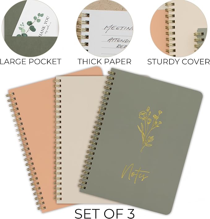 ZICOTO Aesthetic Spiral Notebook Set of 3 - Image 5