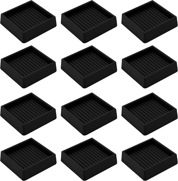 VOCOMO 2X2 Rubber Caster Cups, Non Slip Furniture Pads, Anti-Slip Gripper by VOCOMO
