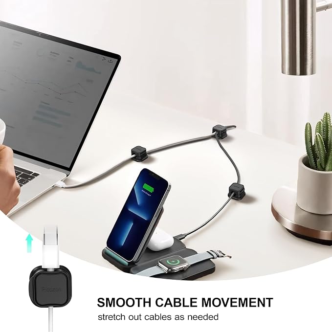 6 Pack Magnetic Cable Clip Organizer Cord Holder, Picozon Adhesive Cable - Image 3