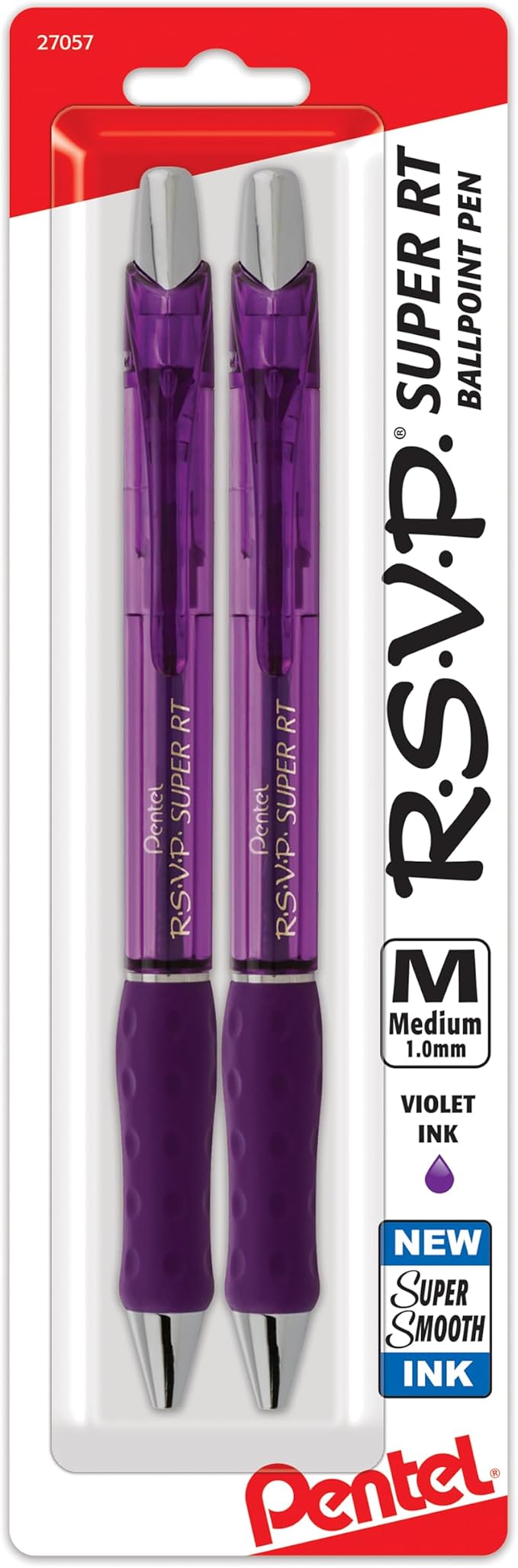 Pentel RSVP Super RT Ballpoint Pen, Medium Line, Violet Ink by PentelofAmerica