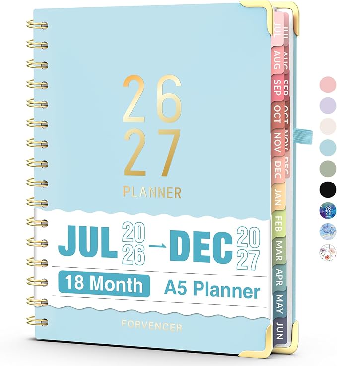Jul 2026 - Dec 2027 Planner, Forvencer 18 Month Academic Planner 2026-2027 by Forvencer