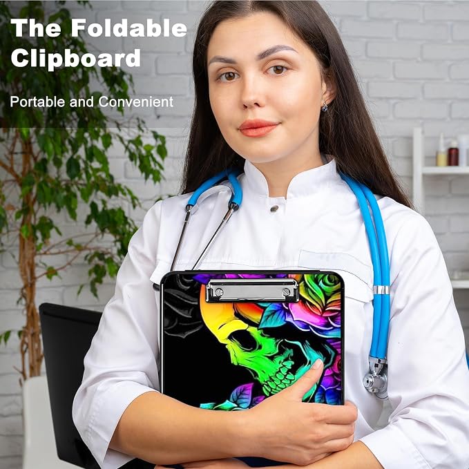 Plastic Storage Clipboard with Low Profile Clip, Heavy Duty Foldable Nursing - Image 5
