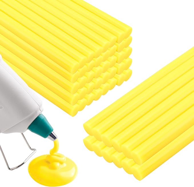 MATUFF Yellow hot Glue Sticks Full Size 0.43” Dia x 8” Long, 52 pcs Hot melt Adhesive Glue Sticks, All-Purpose Colored Glue Gun Sticks for Christmas Decoration Crafts Arts School Home Repair Bonding-DeskLoop Office