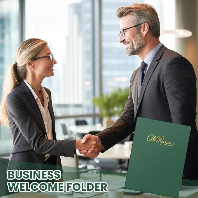 Henoyso 24 Count Welcome Pocket Folders, 9 x 12 Inch Two-Pocket Folder Gold - Image 5