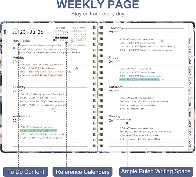 Planner 2026-2027, Weekly and Monthly Academic Planner, July 2026 - Image 3