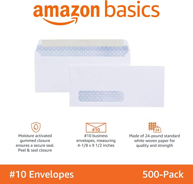 Amazon Basics #10 Security-Tinted Self-Seal Business Envelopes - Image 2