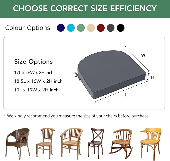 Outdoor Chair Cushions Set of 4: Waterproof & Fade Resistant Patio Furniture - Image 6