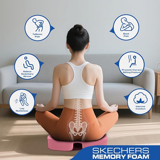 Skechers Seat Cushion, Ergonomic Memory Foam Cushion - Image 8