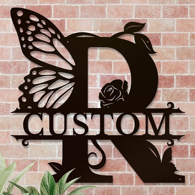 Personalized Custom Letter Name metal Signs, Custom Black Letter Monogram Wall - Image 4