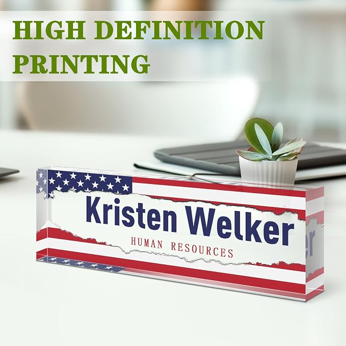 Custom Flag Name Plate for Desk, Desk Name Plate Personalized, Office Decor for - Image 3