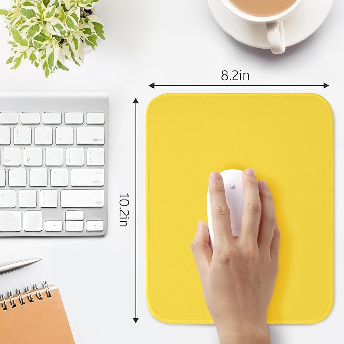Yellow Mouse Pad, 10.2 x 8.2 inches, Non-Slip Waterproof Rubber - Image 3