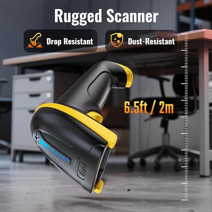 Tera Barcode Scanner with Battery Indicator: 1D Wireless, 5100 Yellow | USB - Image 6