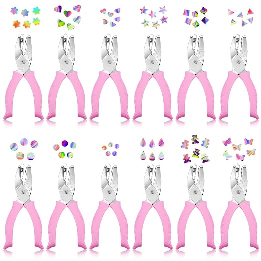 Lothee 12 Pcs Hole Punch Shapes Single Hole Paper Punchers by Lothee