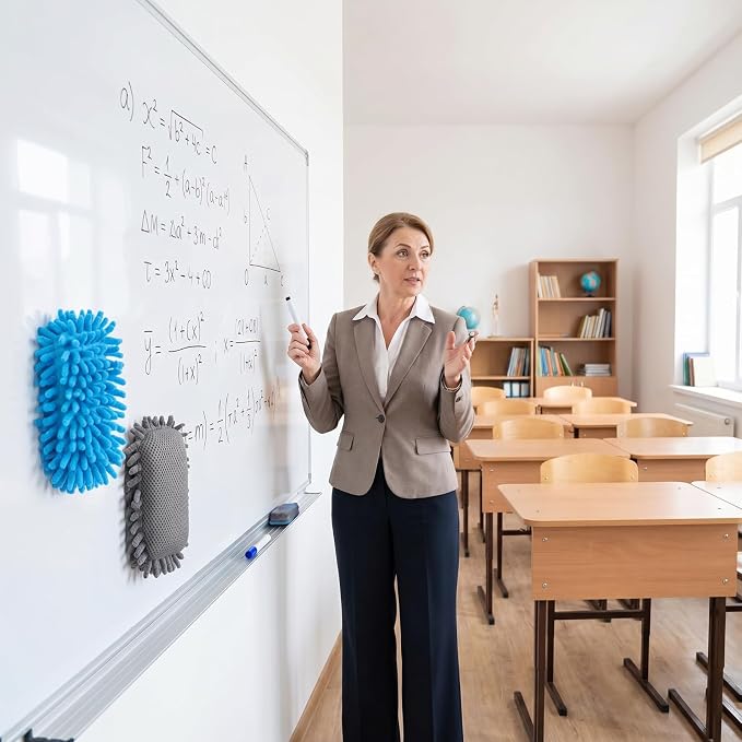 Sherr 18 Pcs Microfiber Shag Magnetic Dry Erase Erasers Washable Whiteboard - Image 6
