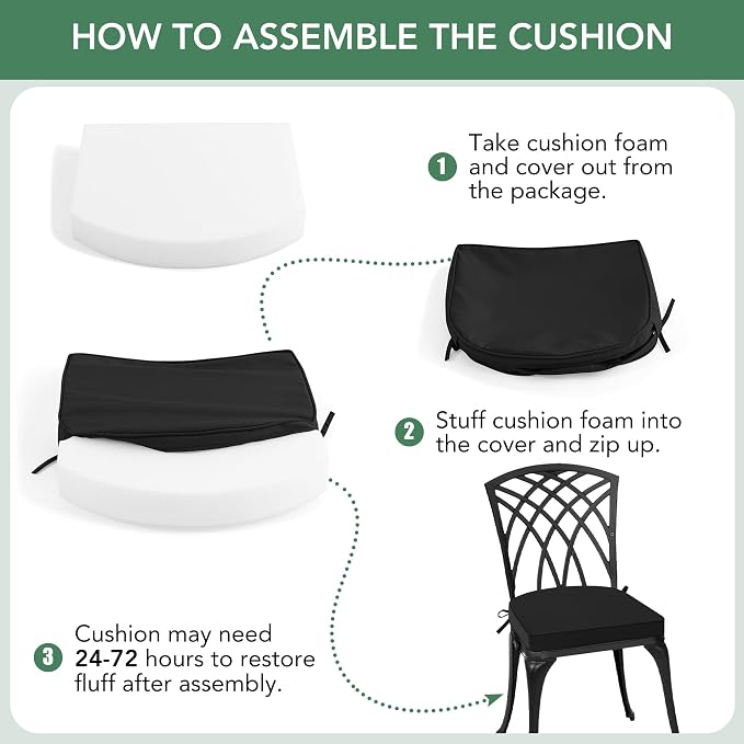 Outdoor Chair Cushions Set of 2: Waterproof & Fade Resistant Patio Furniture - Image 8