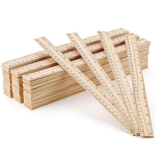 80 Pack Wooden Ruler 12 Inch, Rulers Bulk Wood Measuring Ruler by WSICSE