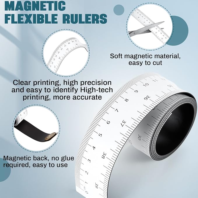 Relaxweex 4 Pcs 39.37 Inch Magnetic Ruler Flexible Tape Magnetic Tape Measure - Image 3