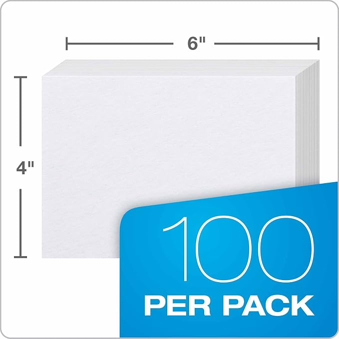 Oxford Blank Index Cards, 4 x 6 Inches, 60 Packs of 100 - Image 3