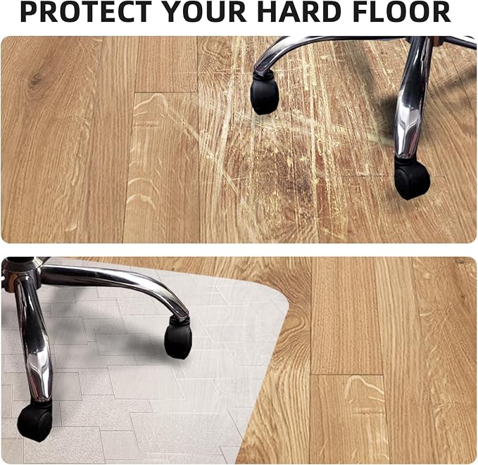 Chair Mat for Hardwood Floor, 45x53 inches Floor Mat Protector for Office Chair - Image 5