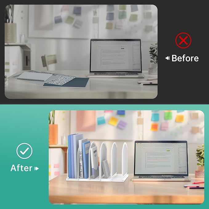 SUPEASY File Organizer 5-Section Mesh Desk Organizer, Upright File Organizer - Image 7