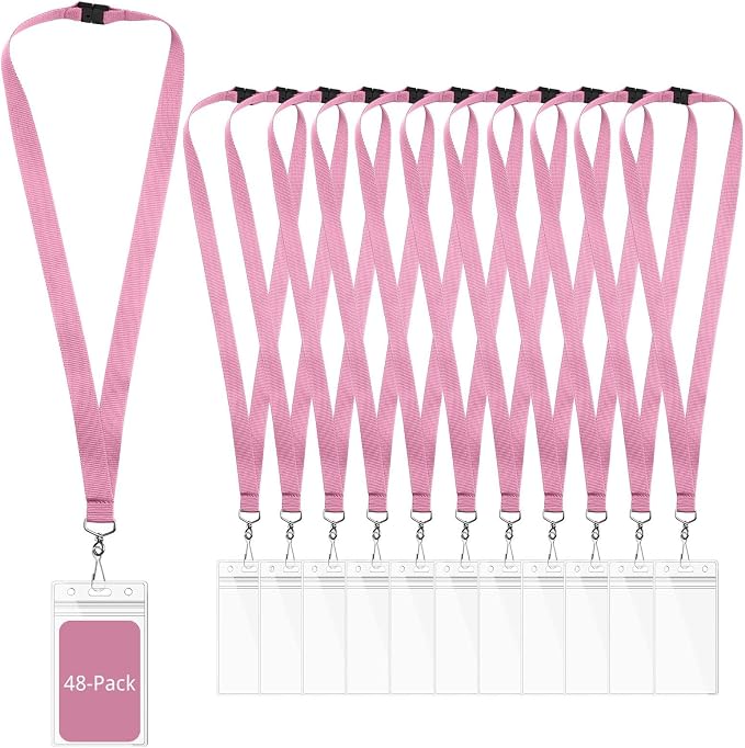 48-Pack Pink Breakaway Lanyards by WEZEBEL