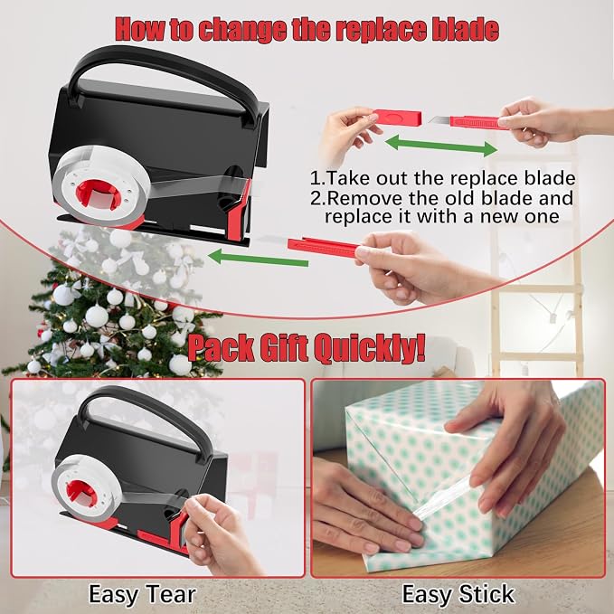2-Pack Wrapping Paper Cutter & Tape Dispenser - Image 3