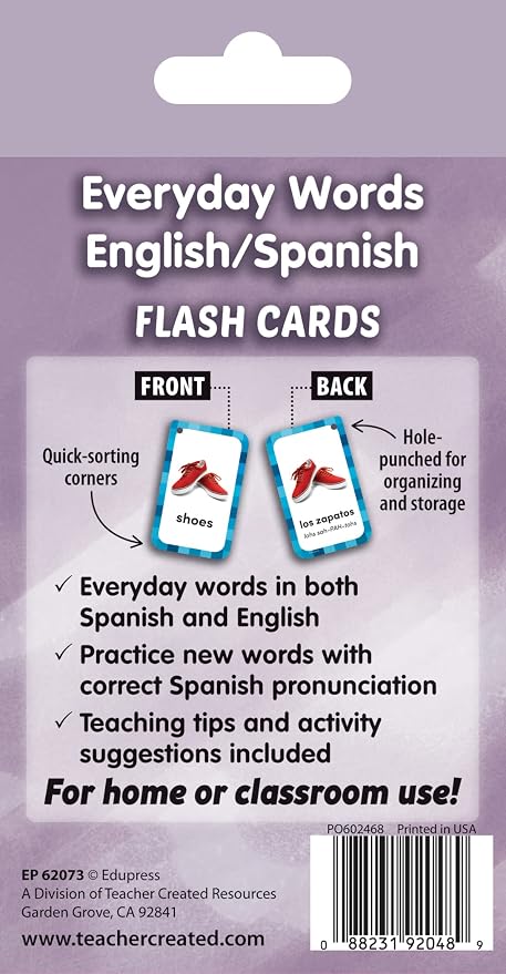 Everyday Words English/Spanish Flash Cards - Image 6