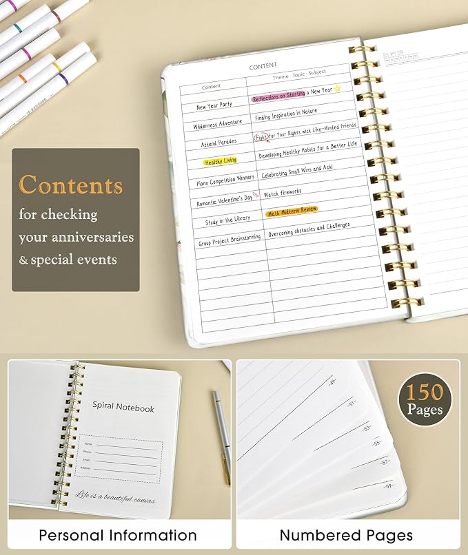 PAPEJOON Lined Spiral Journal Notebook - Image 2