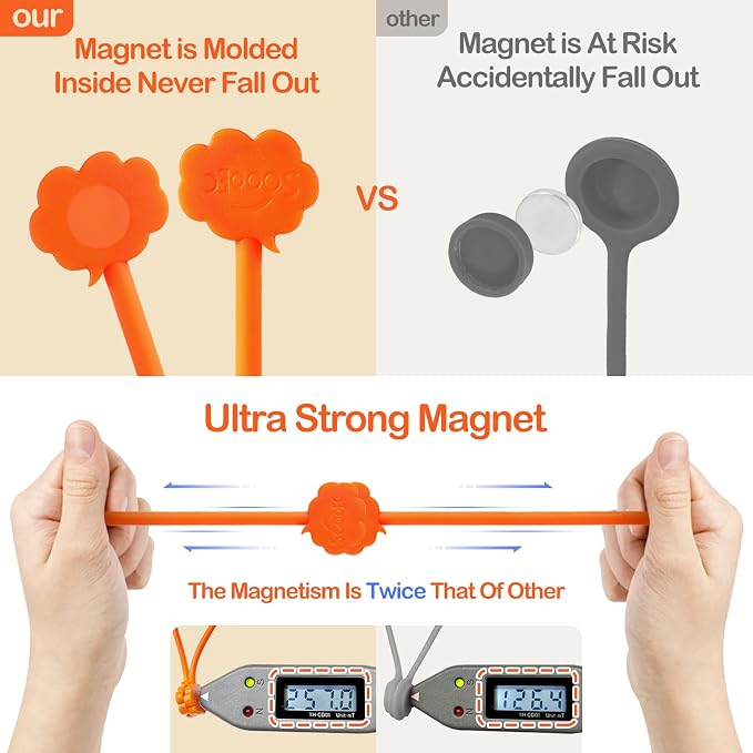 SOOOEC Magnetic Cable Ties, 8 Pack 7.2" Magnetic Twist ties Cute Cloud Design - Image 6