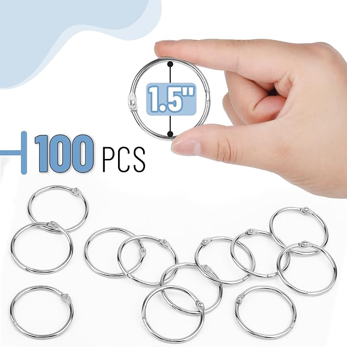 Mr. Pen- Loose Leaf Binder Ring, 1.5 Inch, 100 Pack | Metal Loose Leaf Binder - Image 2