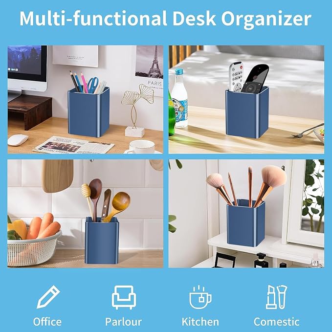 Pen holder, square pen cup, Metal pen pencil holder, desktop pencil cup - Image 2