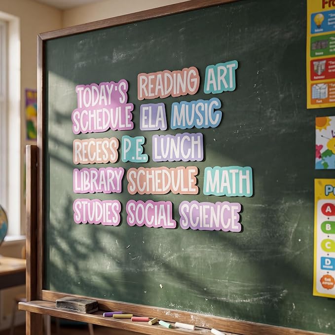 AmazingSpark 12 Pcs Class Subjects Magnets Pastel Classroom Daily Schedule - Image 5