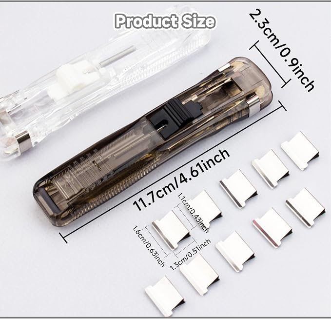 Portable Binder Clip Stapler, Includes 100 Reusable Clips, Handheld Paper Clam - Image 4
