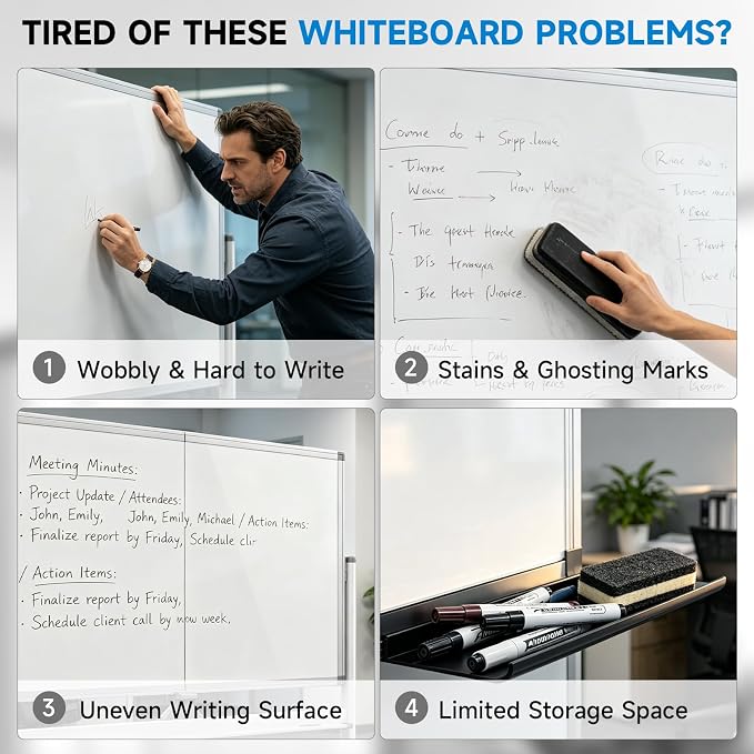 Rolling Whiteboard 60"x48" Magnetic Dry Erase Board - Image 3