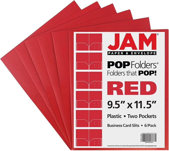 JAM PAPER Plastic 2 Pocket POP Folders - Image 6