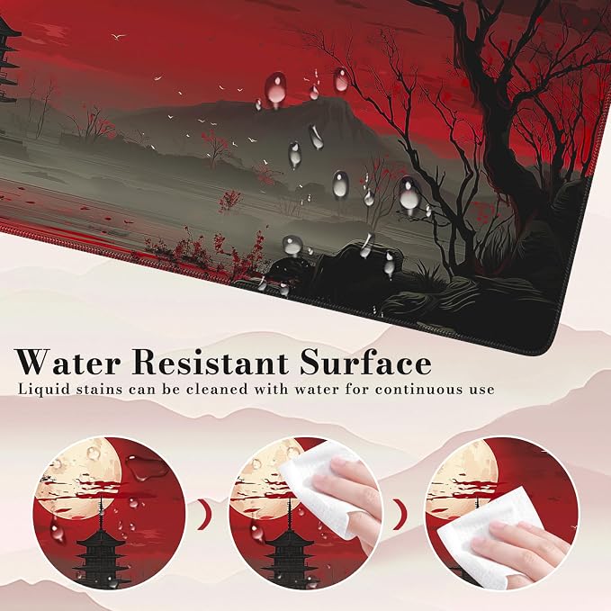 iCasso Desk Protector Mat, Large Japanese Mouse Pad, Stable Rubber Base Mousepad - Image 6